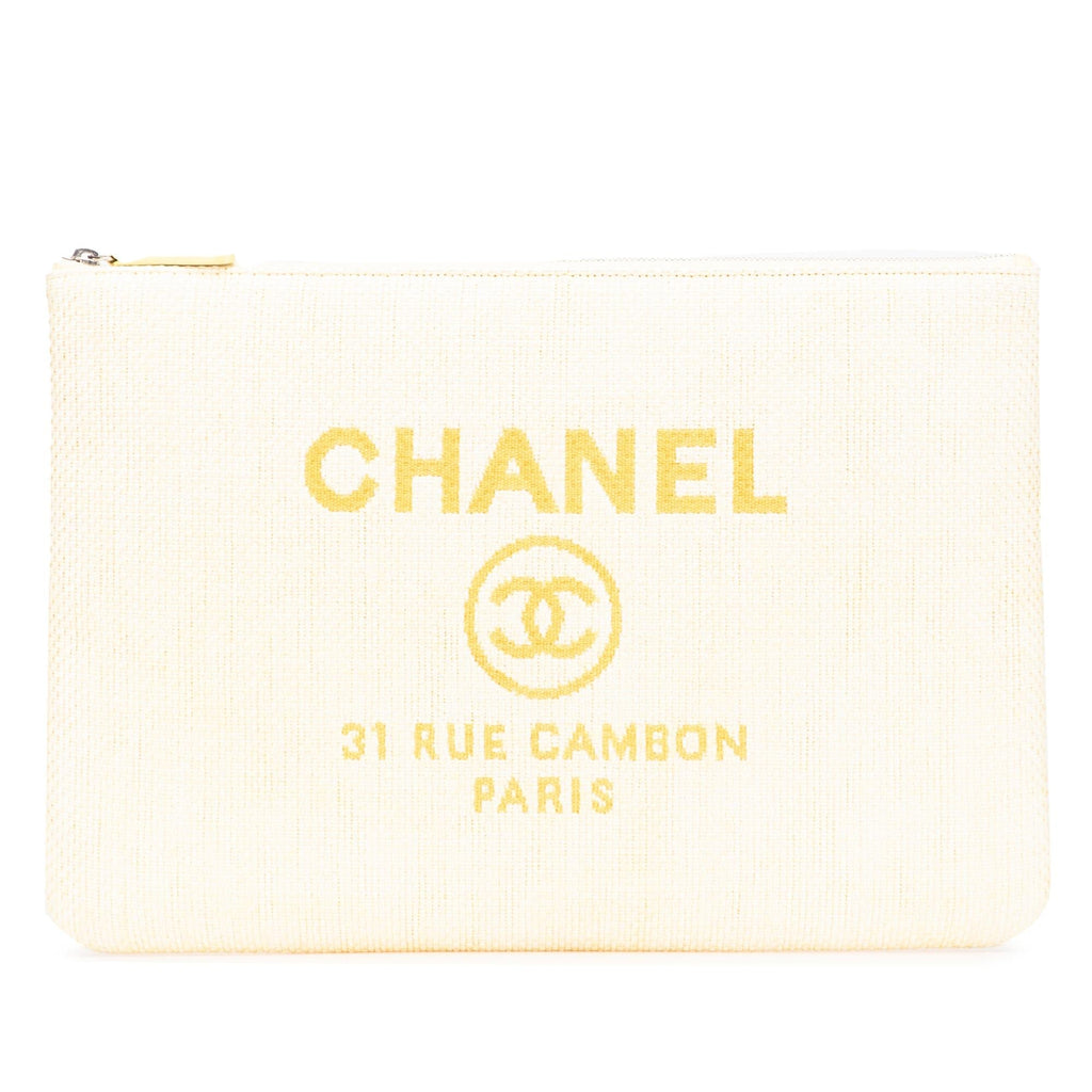 Chanel Large Raffia Deauville O Case Clutch