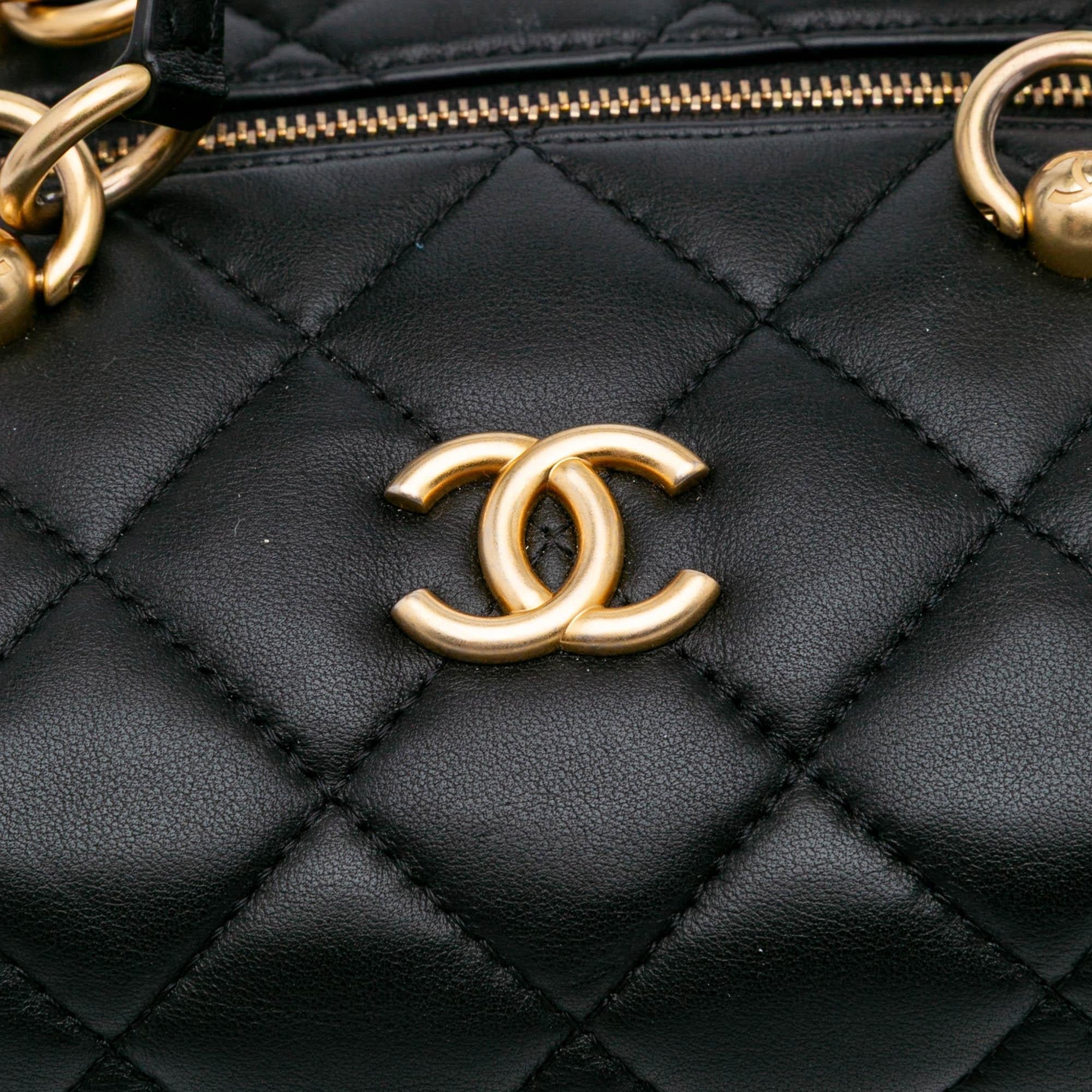 Chanel Métiers d'Art CC Quilted Lambskin Box Top Handle Satchel