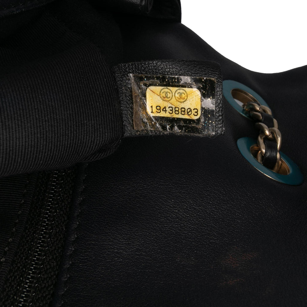 Chanel Medium Bicolor Calfskin Graphic Flap