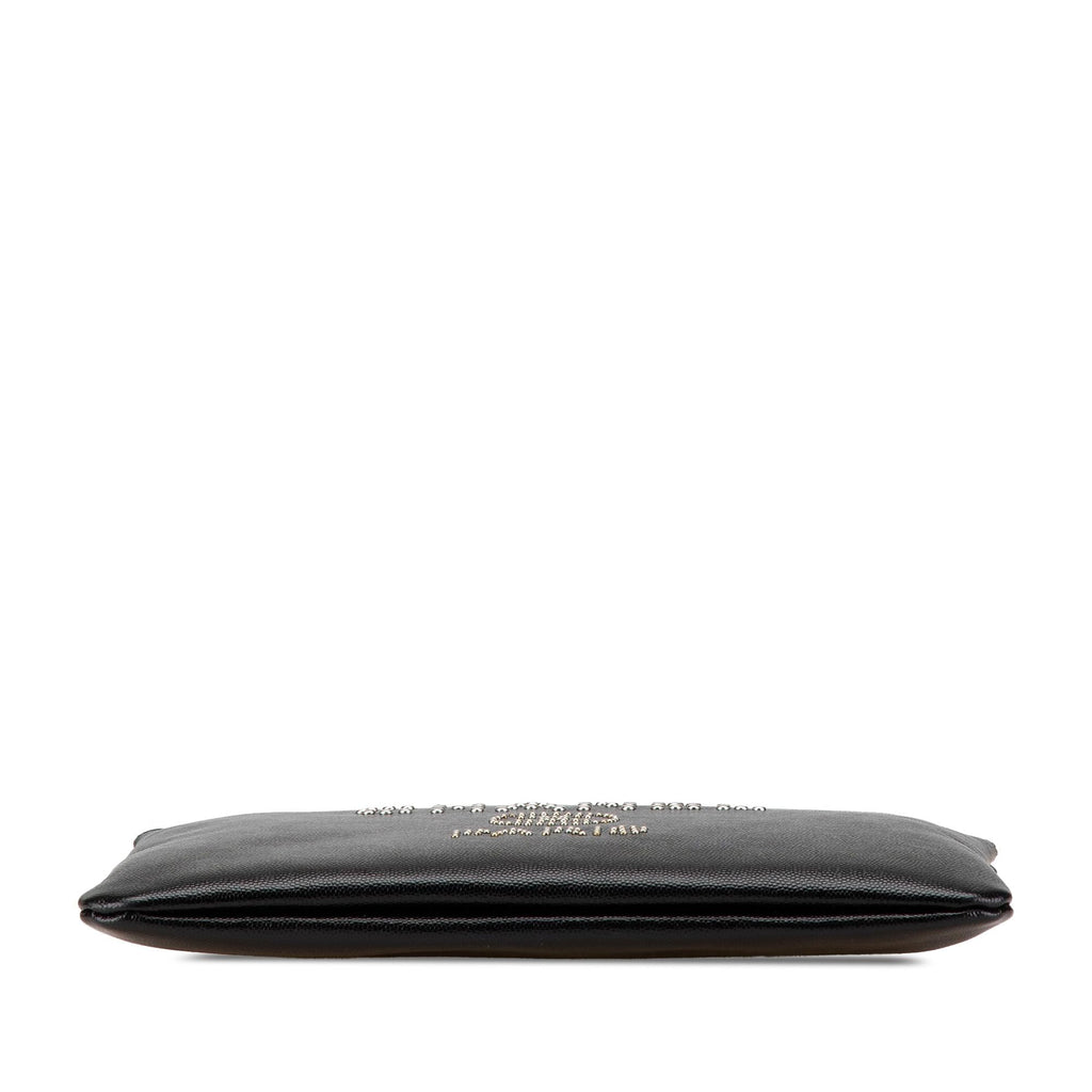Chanel Medium Caviar Deauville Studded O Case Clutch