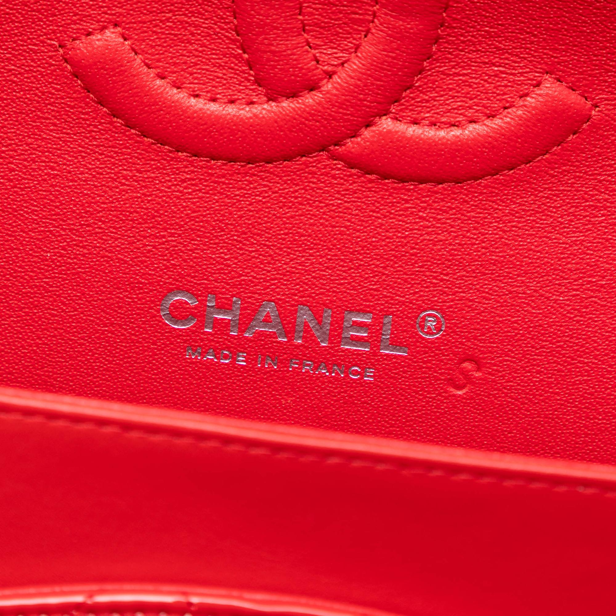 Chanel Medium Classic Bicolor Patent Double Flap