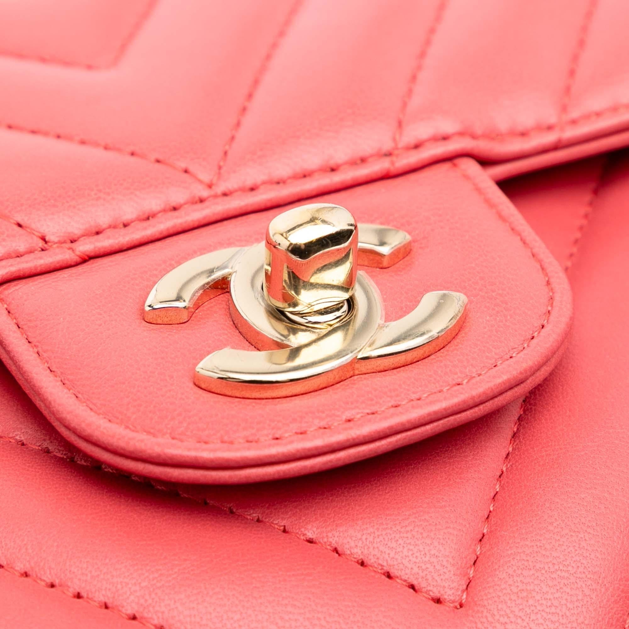 Chanel Medium Classic Chevron Lambskin Double Flap