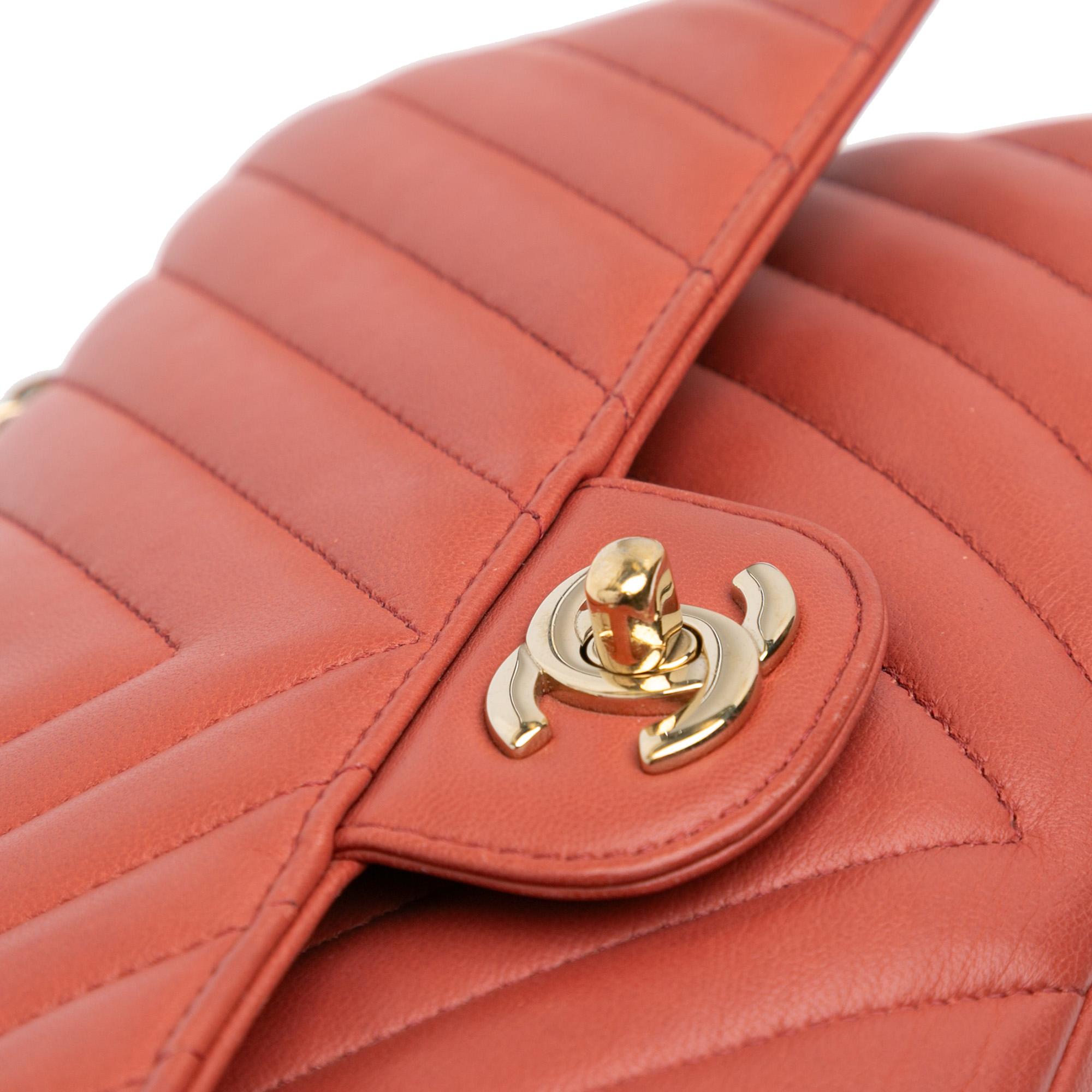 Chanel Medium Classic Chevron Lambskin Double Flap