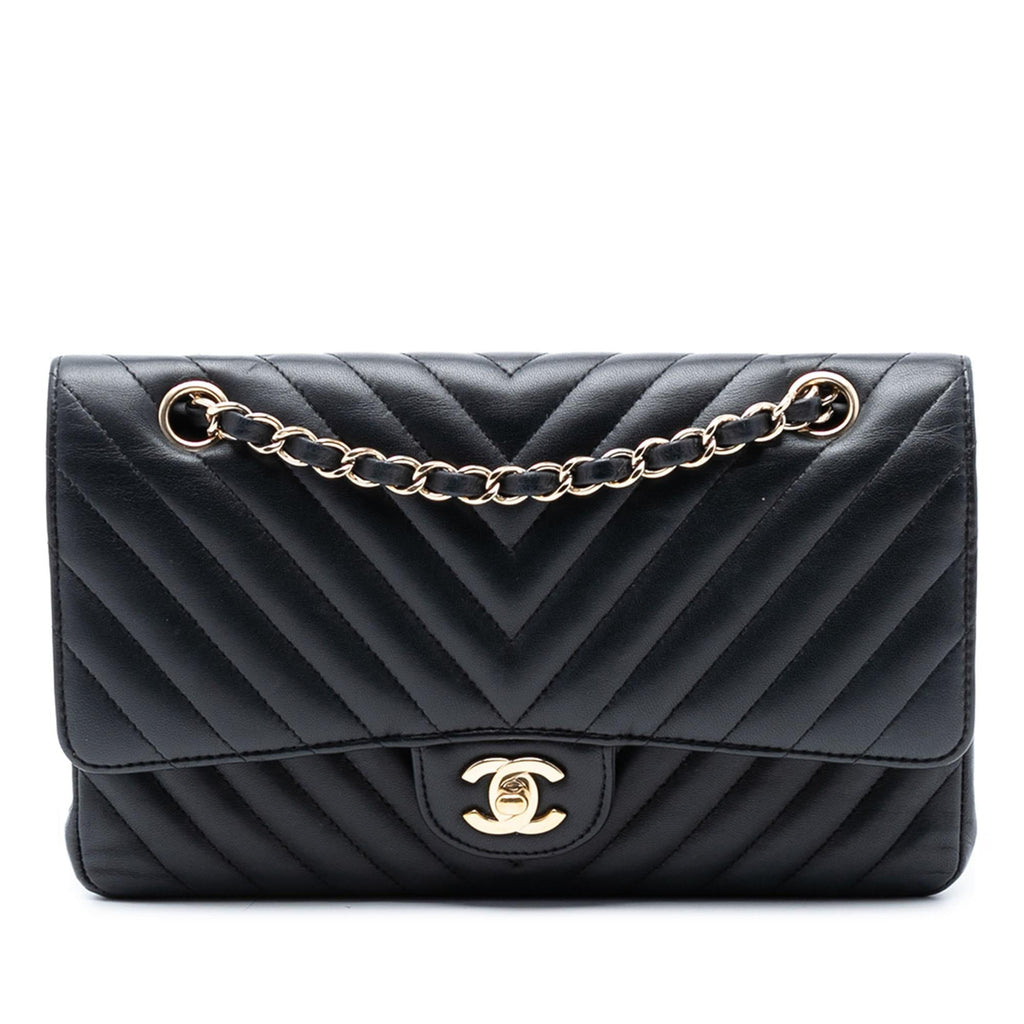 Chanel Medium Classic Chevron Lambskin Double Flap