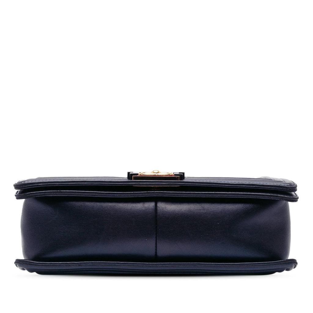 Chanel Medium Lambskin Embossed Cube Boy Flap
