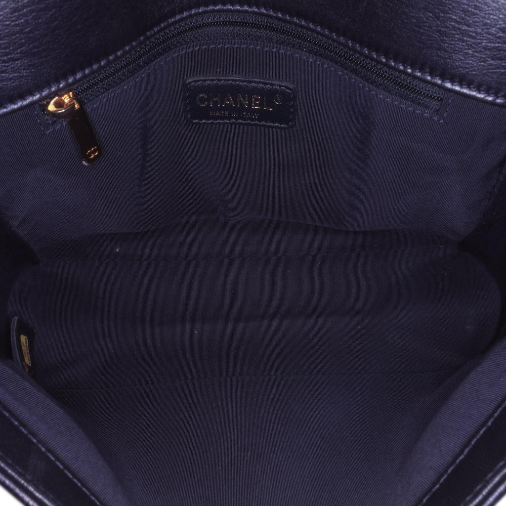 Chanel Medium Lambskin Embossed Cube Boy Flap
