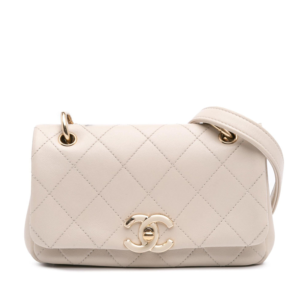 Chanel Medium Lambskin Twist Chain Enamel CC Flap