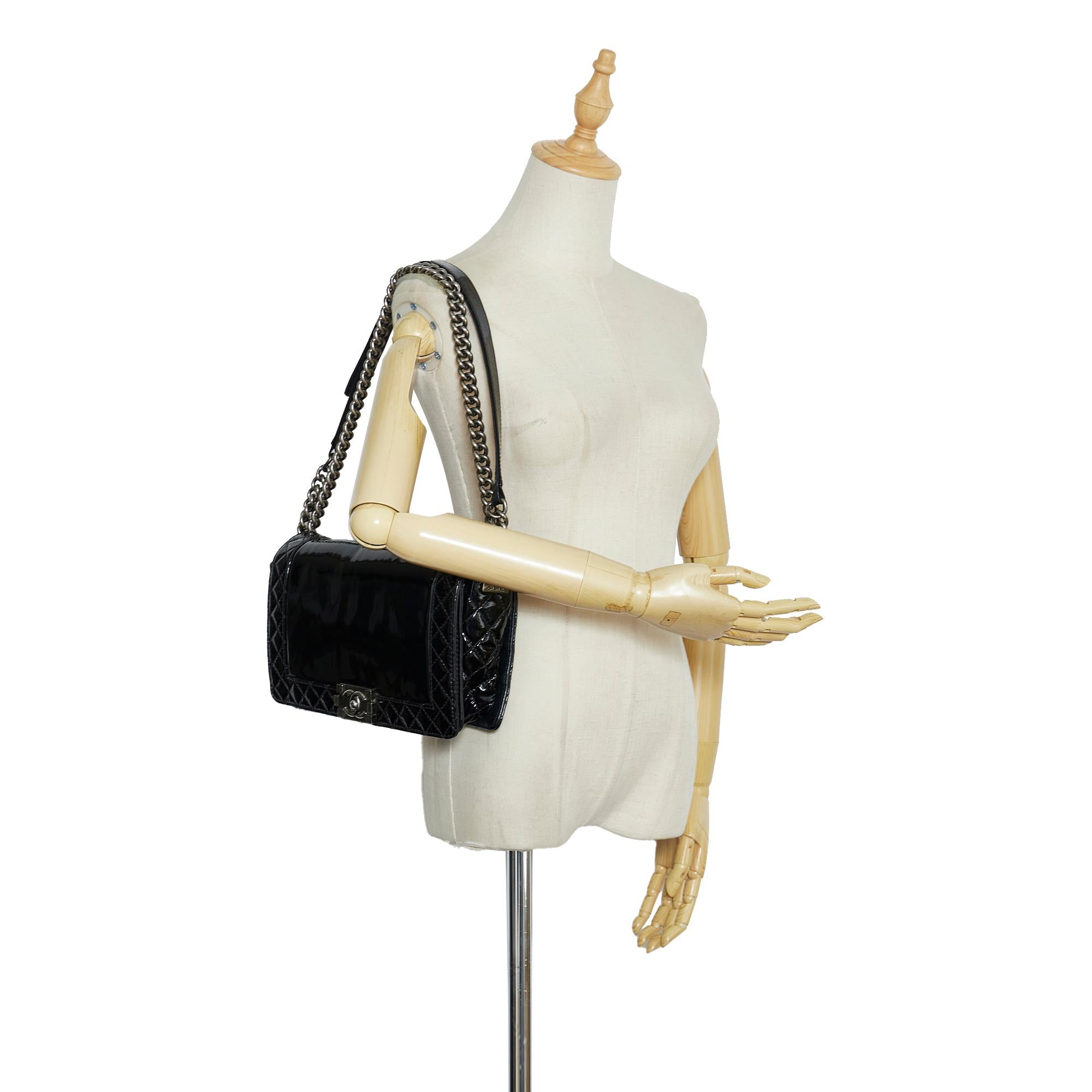 Chanel Medium Patent Boy Reverso Flap