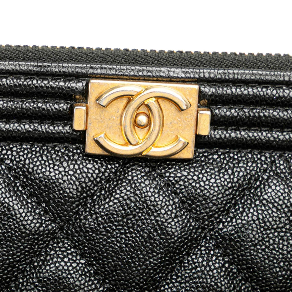 Chanel Medium Quilted Caviar Boy O Case Clutch