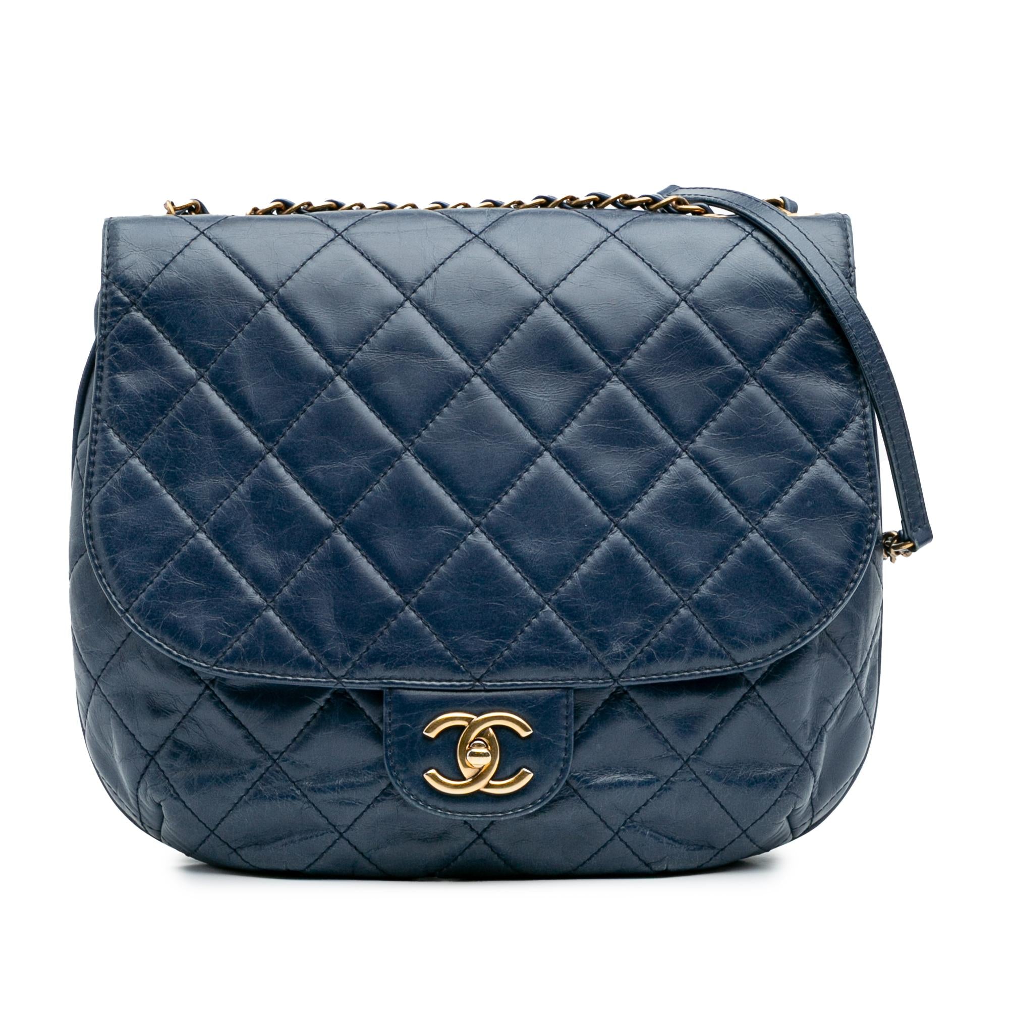 Chanel Medium Quilted Glazed Calfskin Bubble CC Flap