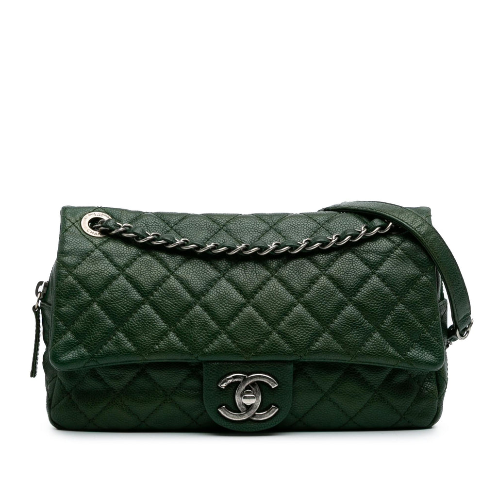 Chanel Medium Quilted Iridescent Caviar Easy Flap