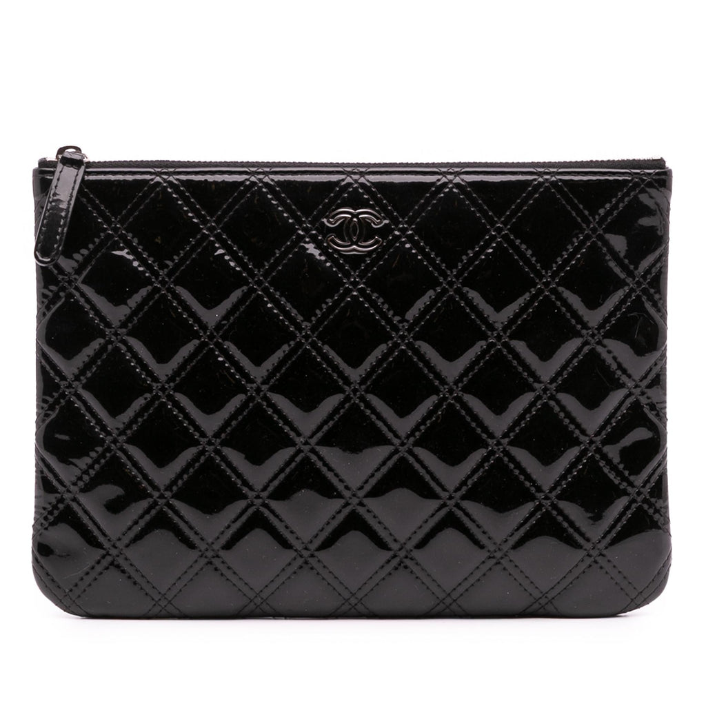 Chanel Medium Quilted Patent O Case Clutch