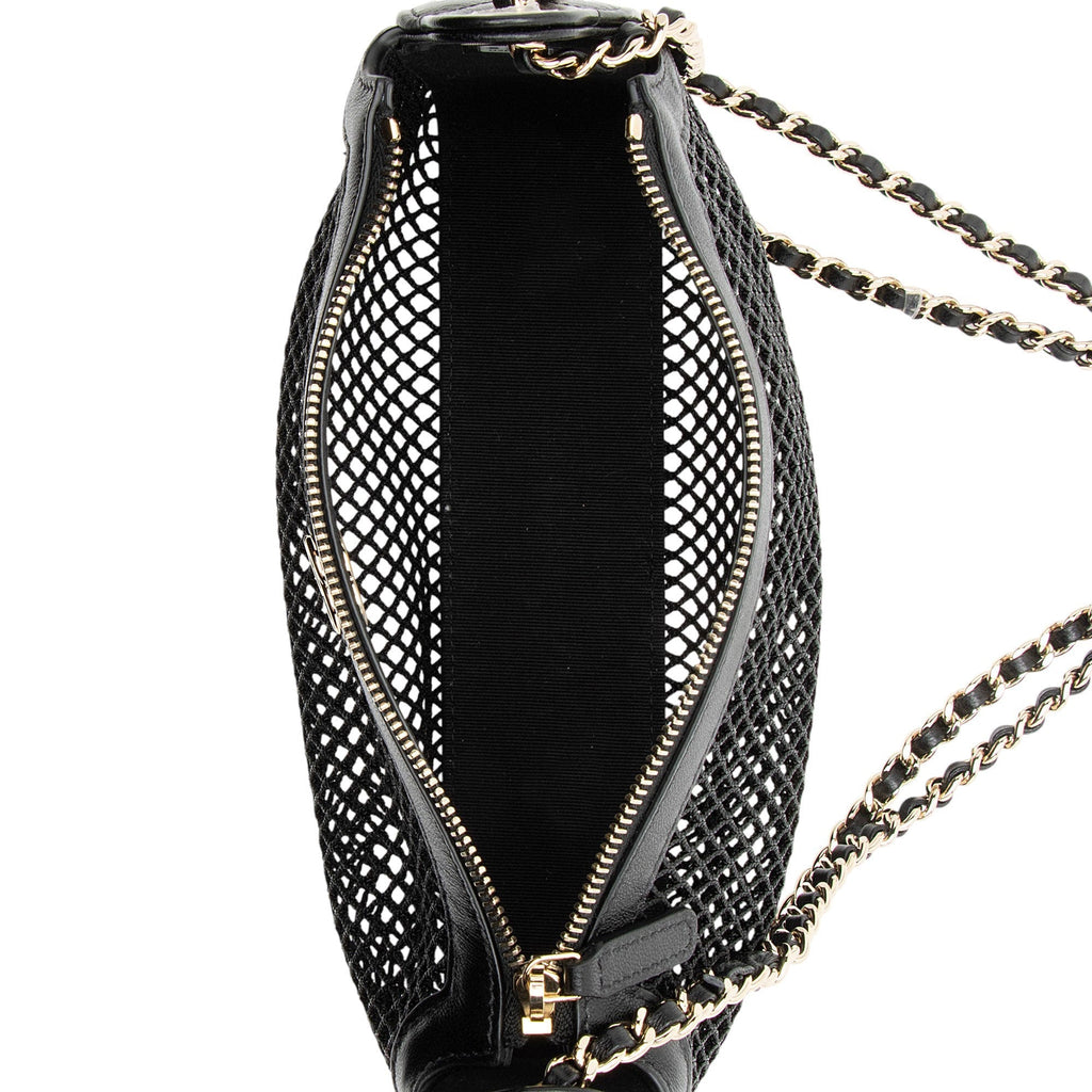Chanel Mesh Lambskin Clutch with Chain