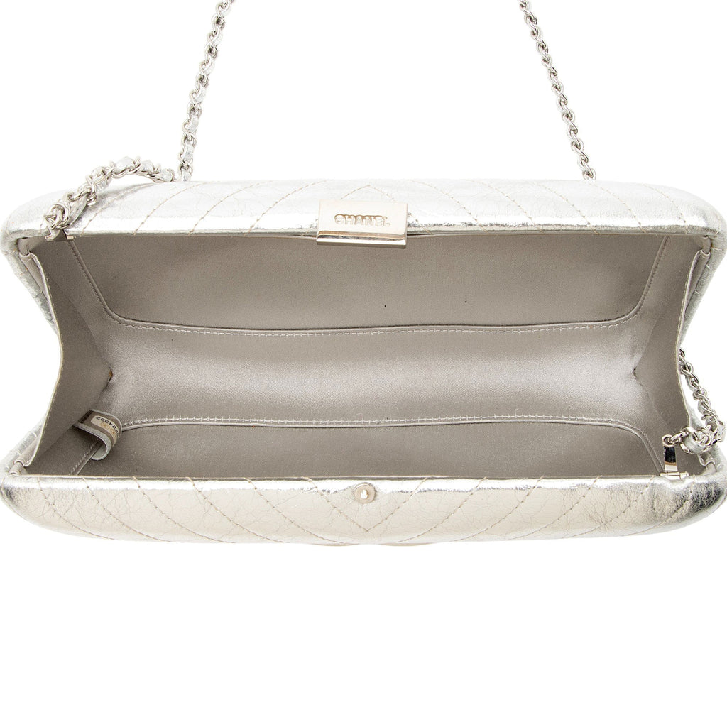 Chanel Metallic Crumpled Lambskin Fringe Clutch