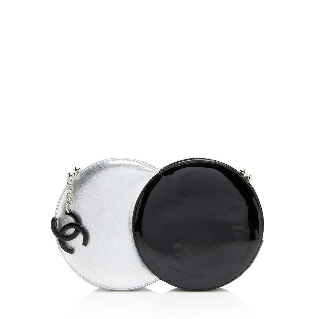 Chanel Metallic Lambskin Patent Leather Double Circle Clutch