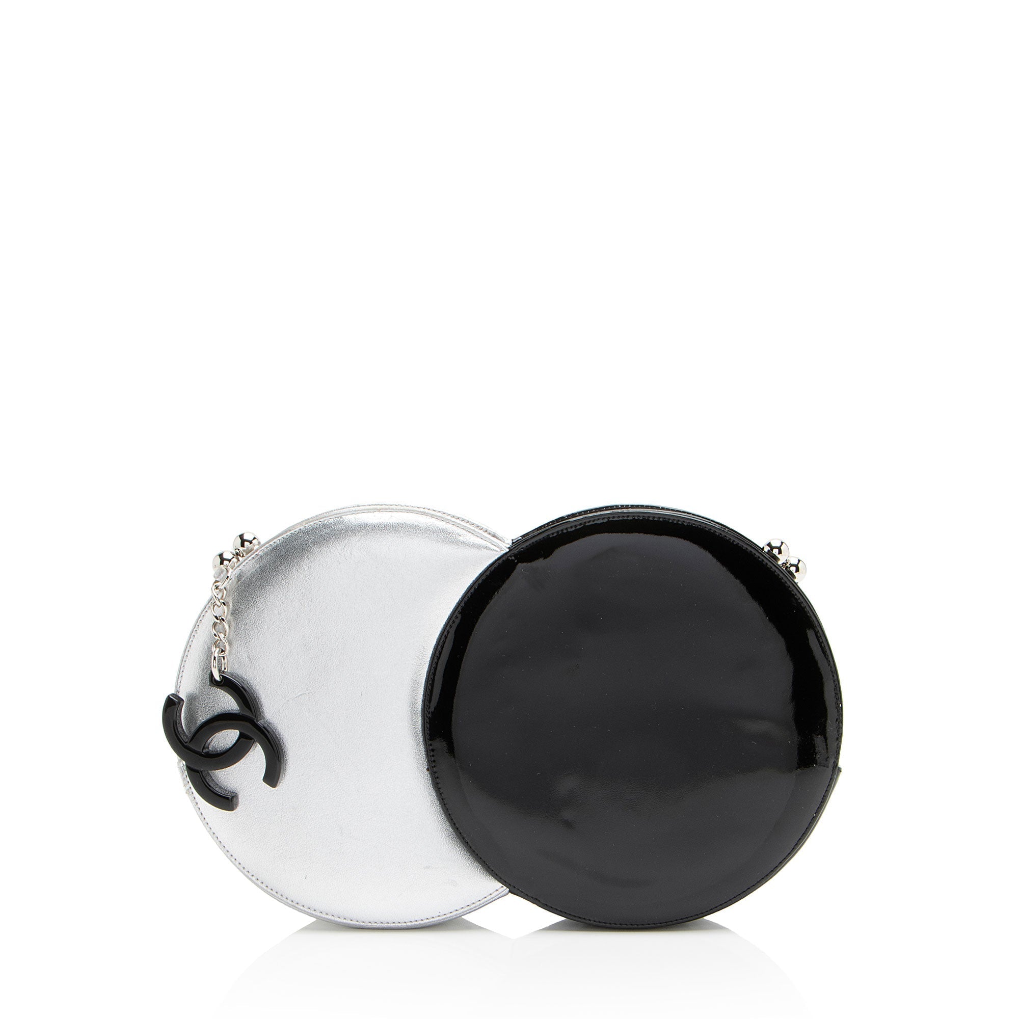Chanel Metallic Lambskin Patent Leather Double Circle Clutch