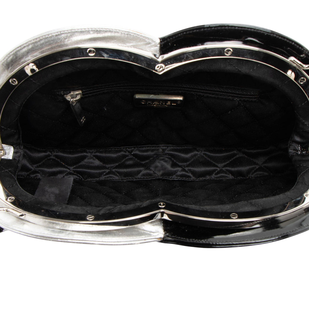 Chanel Metallic Lambskin Patent Leather Double Circle Clutch