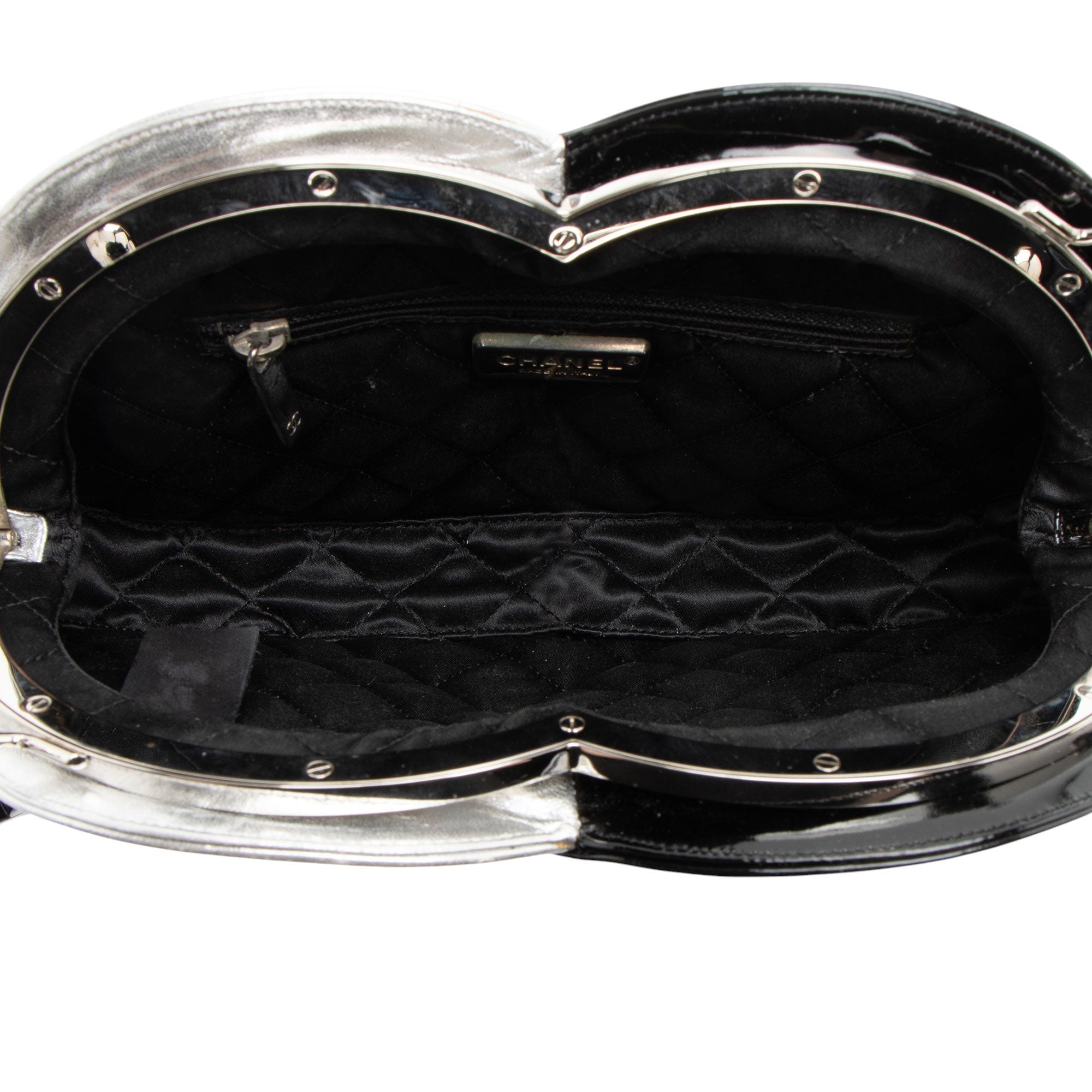 Chanel Metallic Lambskin Patent Leather Double Circle Clutch