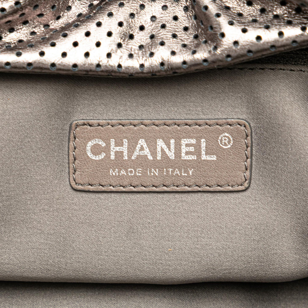 Chanel Metallic Perforated Calfskin Drill Accordion Flap