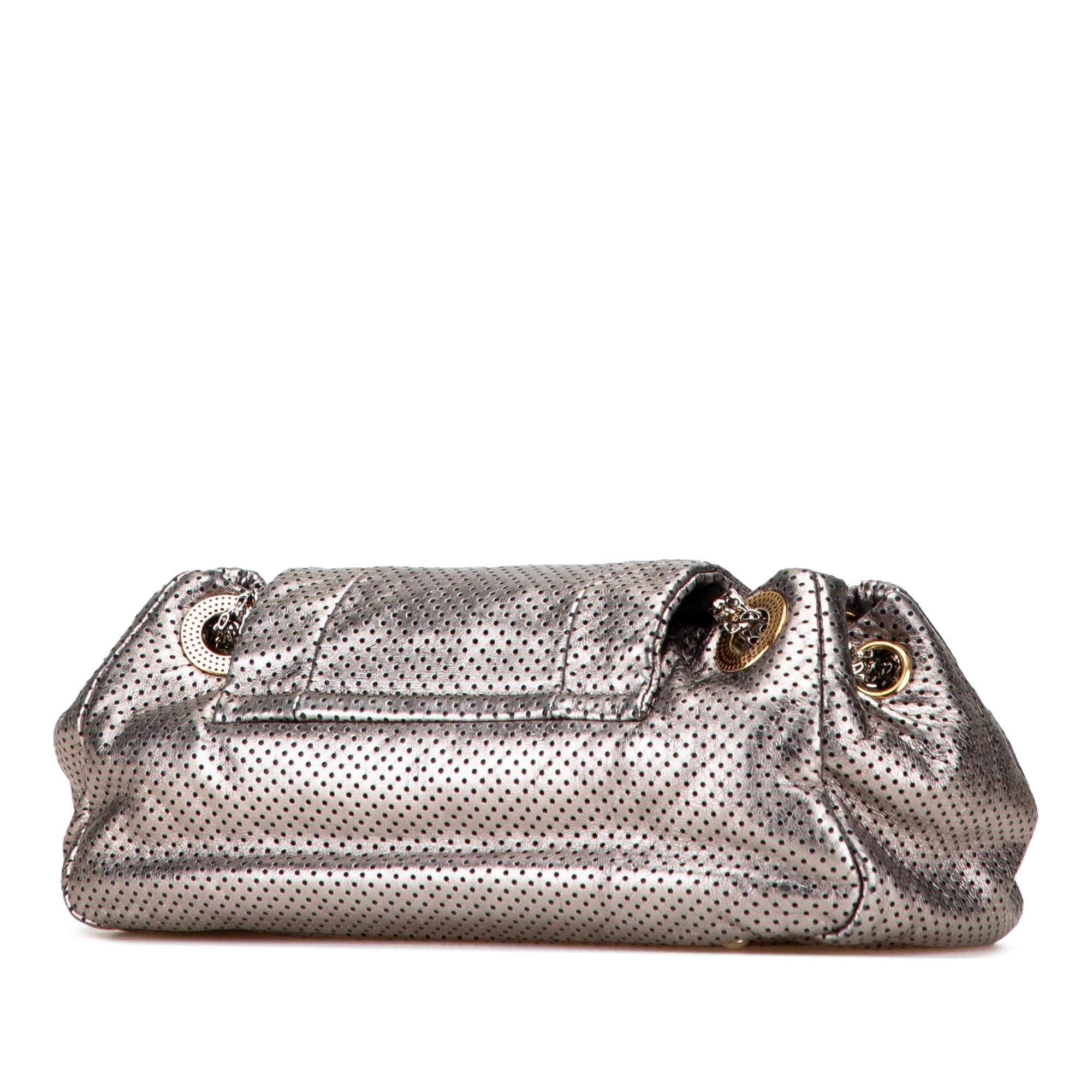 Chanel Metallic Perforated Calfskin Drill Accordion Flap
