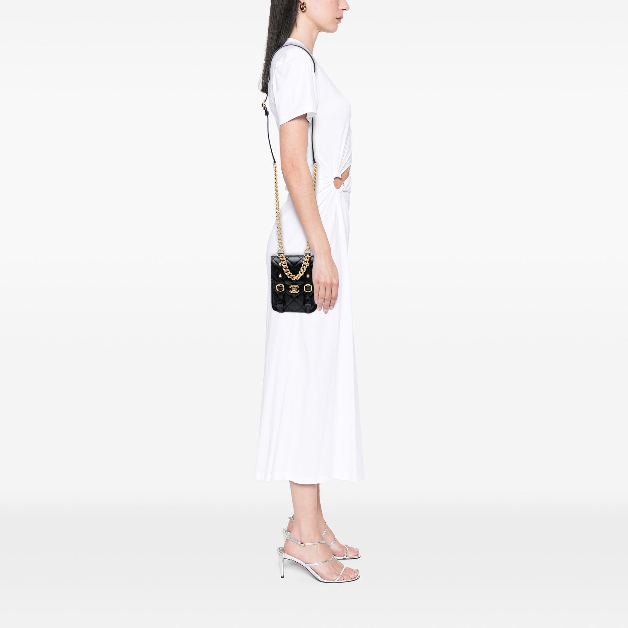 Chanel Mini Aged Calfskin City School Flap