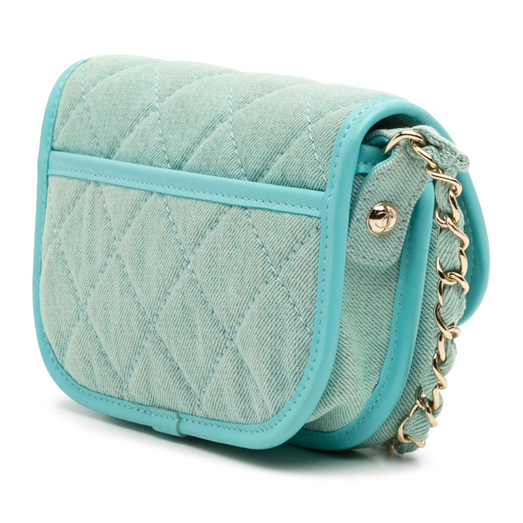 Chanel Mini CC Quilted Denim Messenger Flap