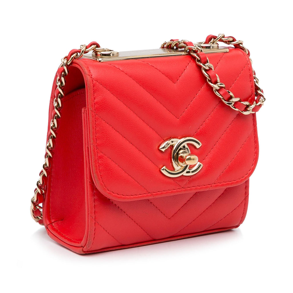 Chanel Mini Chevron Quilted Lambskin Trendy CC Chain Wallet