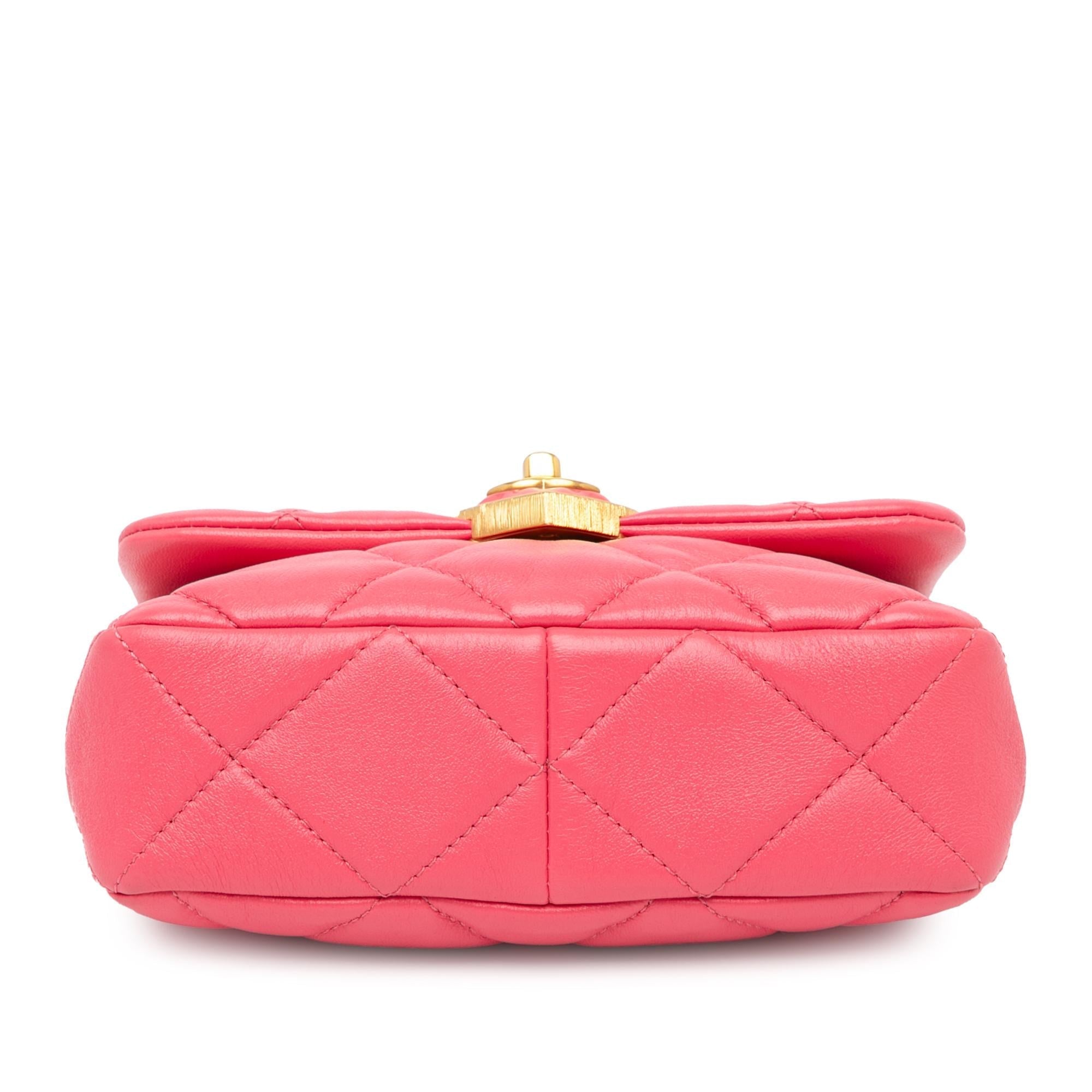 Chanel Mini Quilted Lambskin Acrylic Coco Love Flap