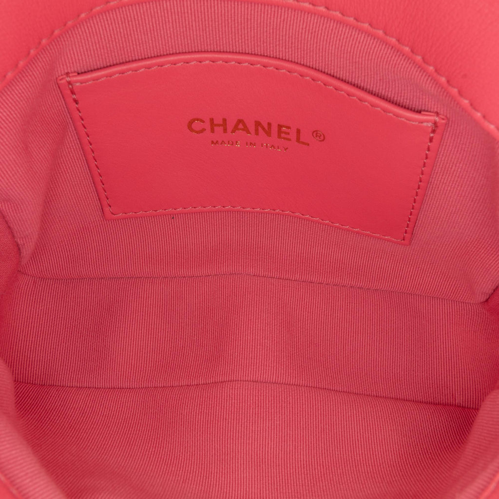 Chanel Mini Quilted Lambskin Acrylic Coco Love Flap