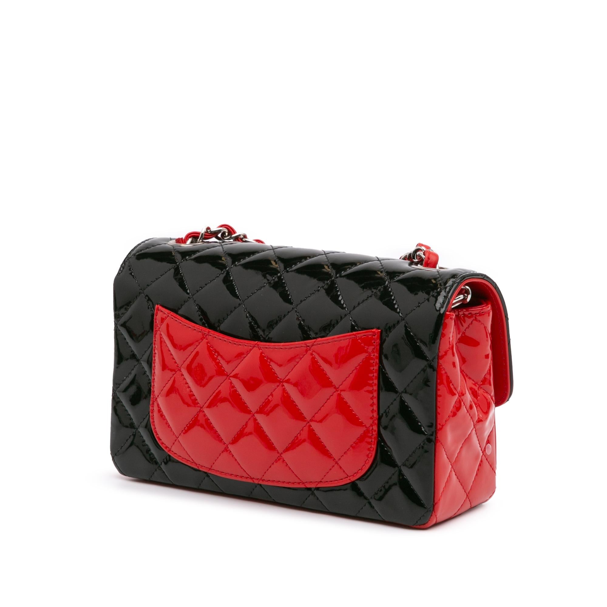 Chanel Mini Rectangular Bicolor Patent Single Flap