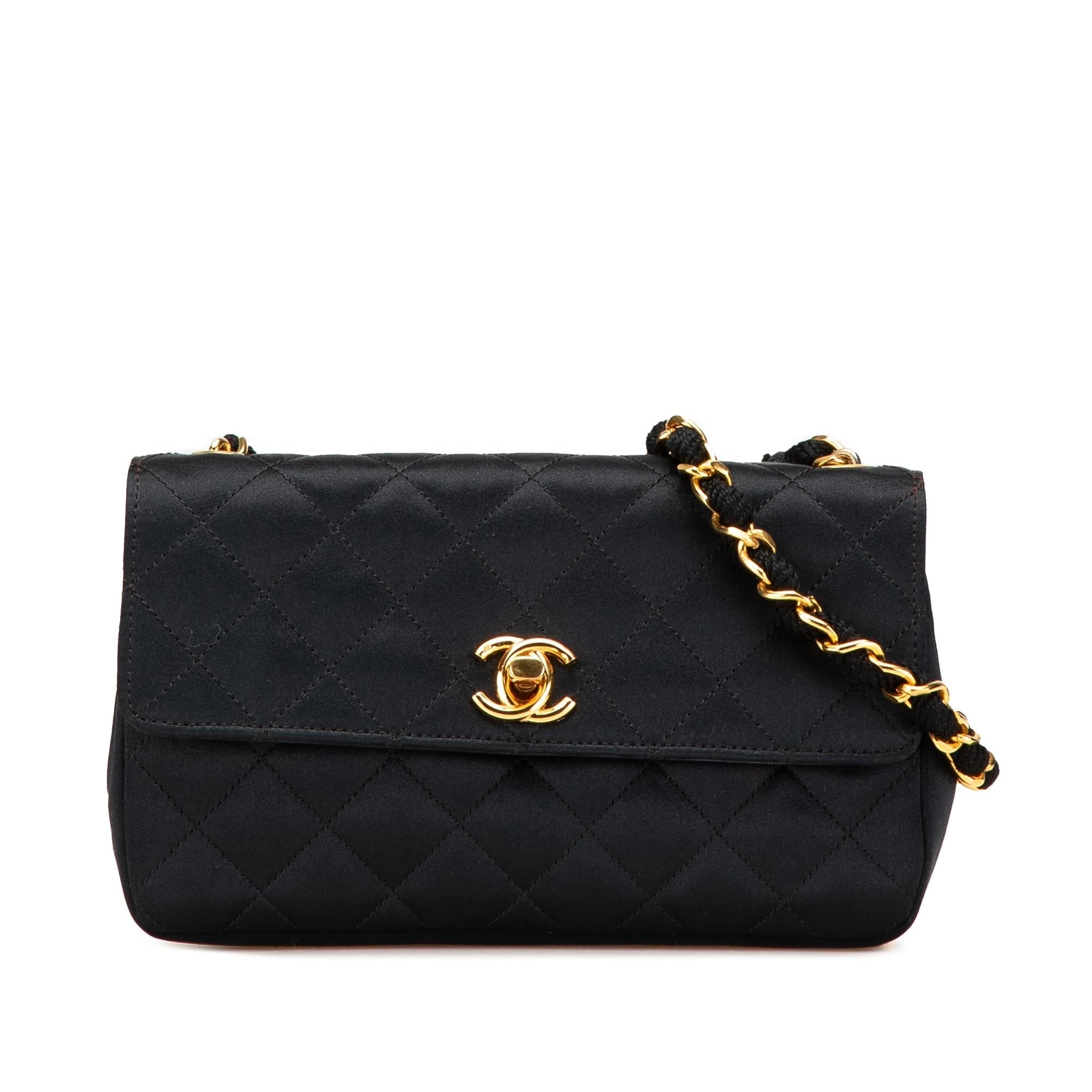 Chanel Mini Rectangular CC Quilted Satin Flap