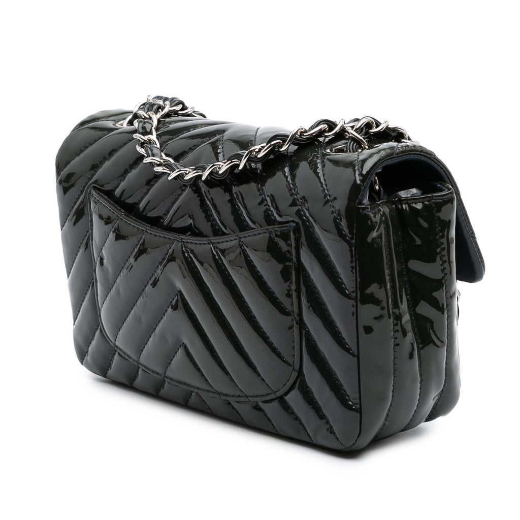 Chanel Mini Rectangular Classic Chevron Patent Single Flap