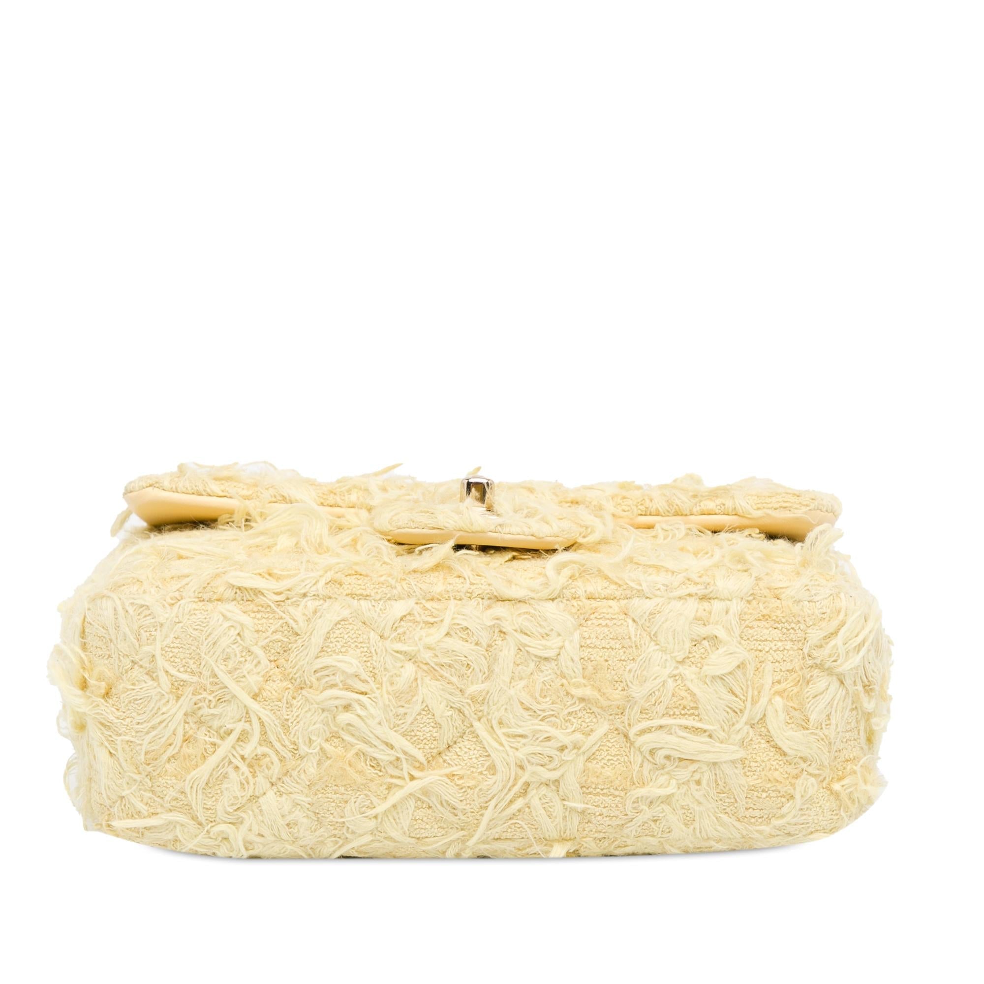 Chanel Mini Rectangular Classic Tweed Fringed Single Flap