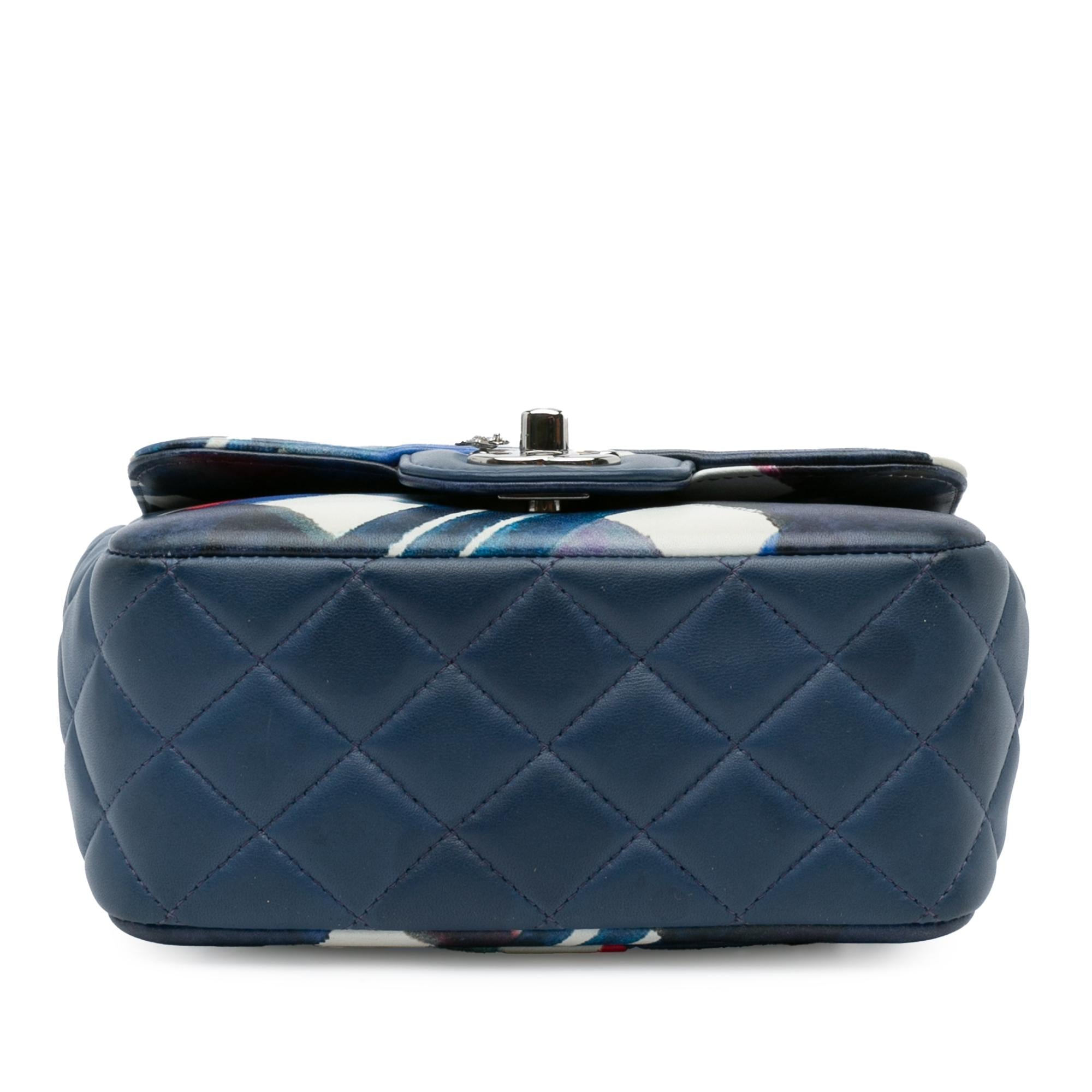 Chanel Mini Square Classic Airlines Printed Lambskin Single Flap