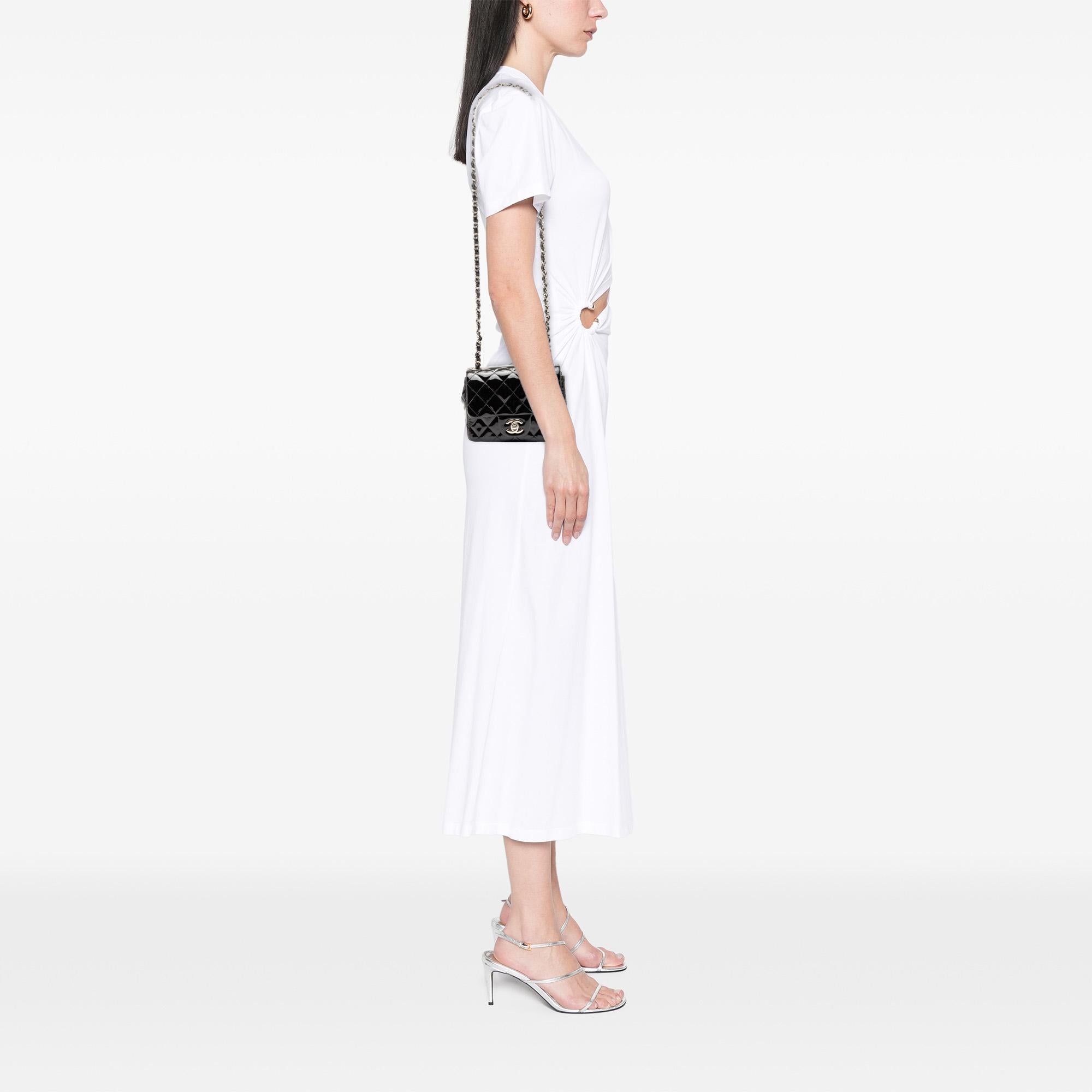 Chanel Mini Square Classic Patent Single Flap
