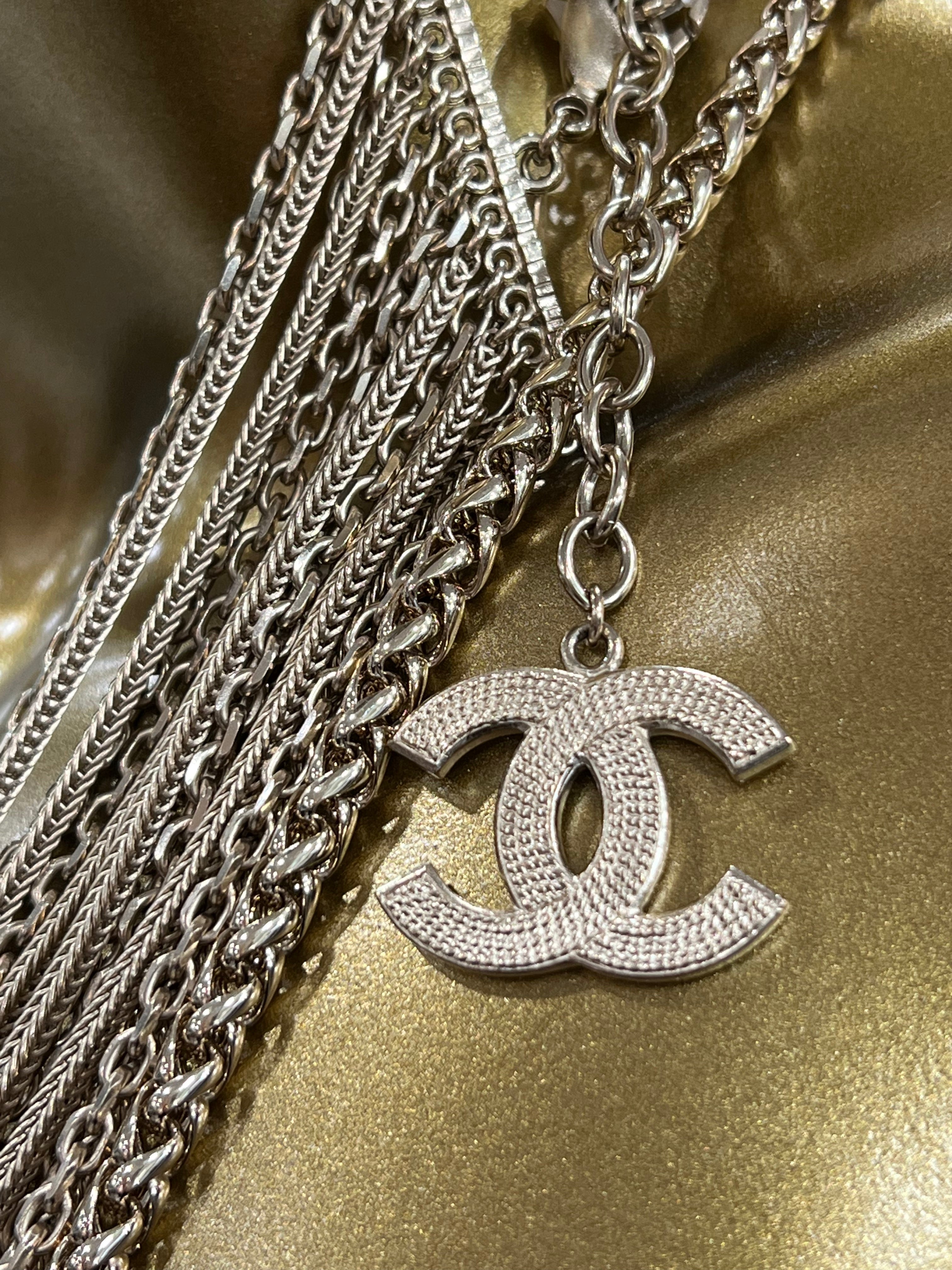 CHANEL CC MULTI STRAND CHAIN LINK NECKLACE
