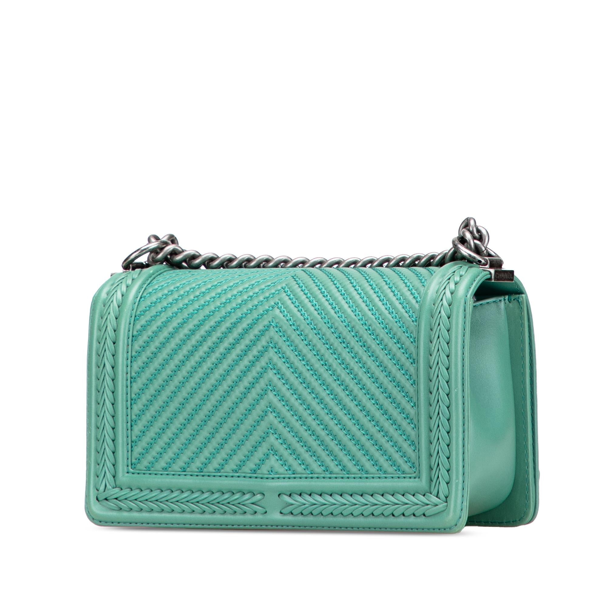 Chanel New Medium Braided Chevron Lambskin Boy Flap