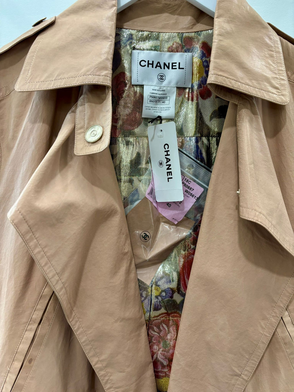 CHANEL 2015 PARIS-DUBAI LEATHER TRENCH COAT
