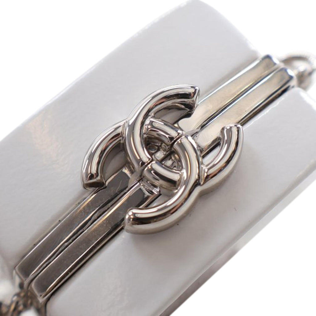 Chanel Patent Goatskin Make-Up Box Clutch With Chain