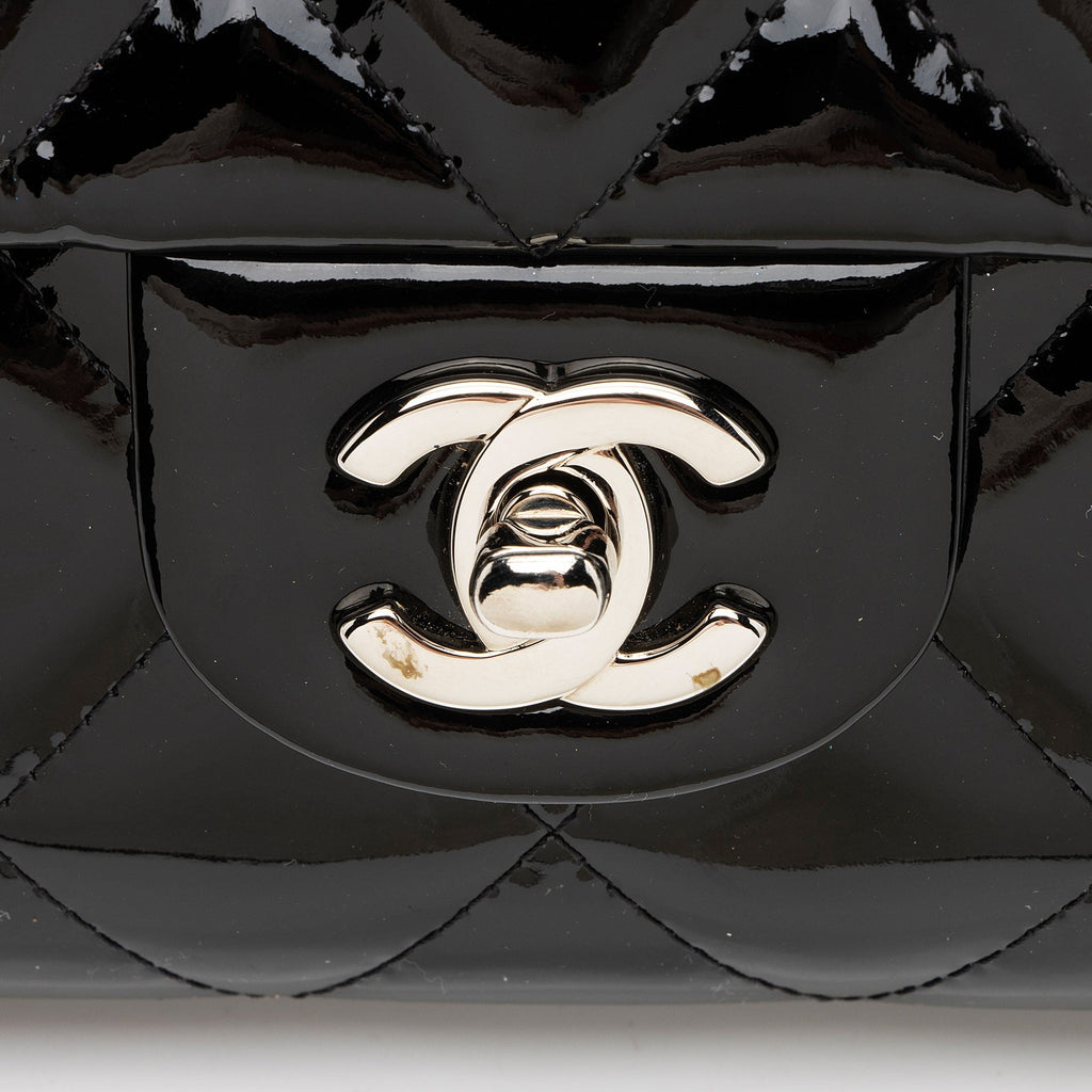 Chanel Patent Leather Classic Chain Flap Clutch