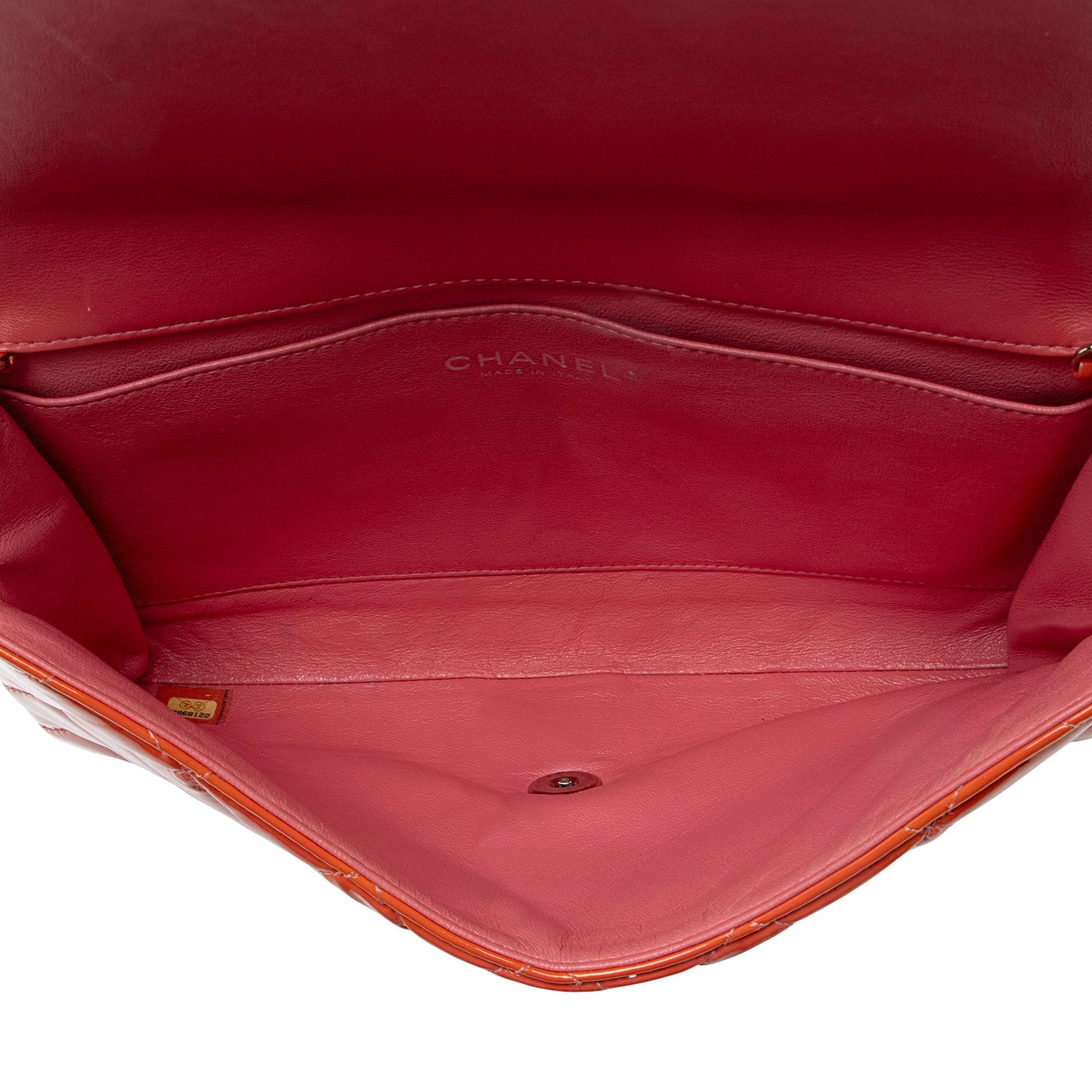 Chanel Patent Leather Chain Flap Clutch