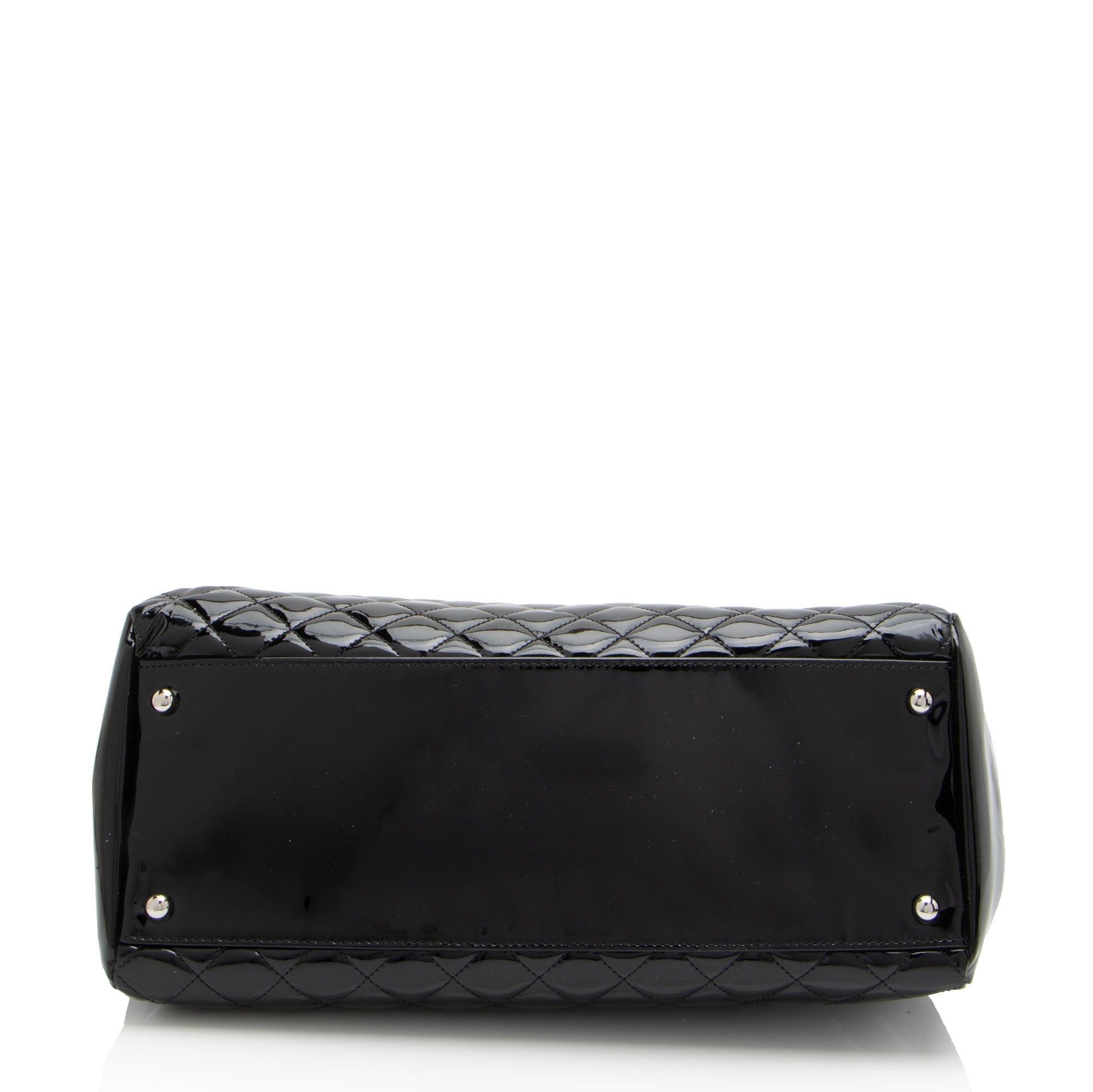 Chanel Patent Leather Just Mademoiselle Large Bowler Bag (SHF-ELuN7V)