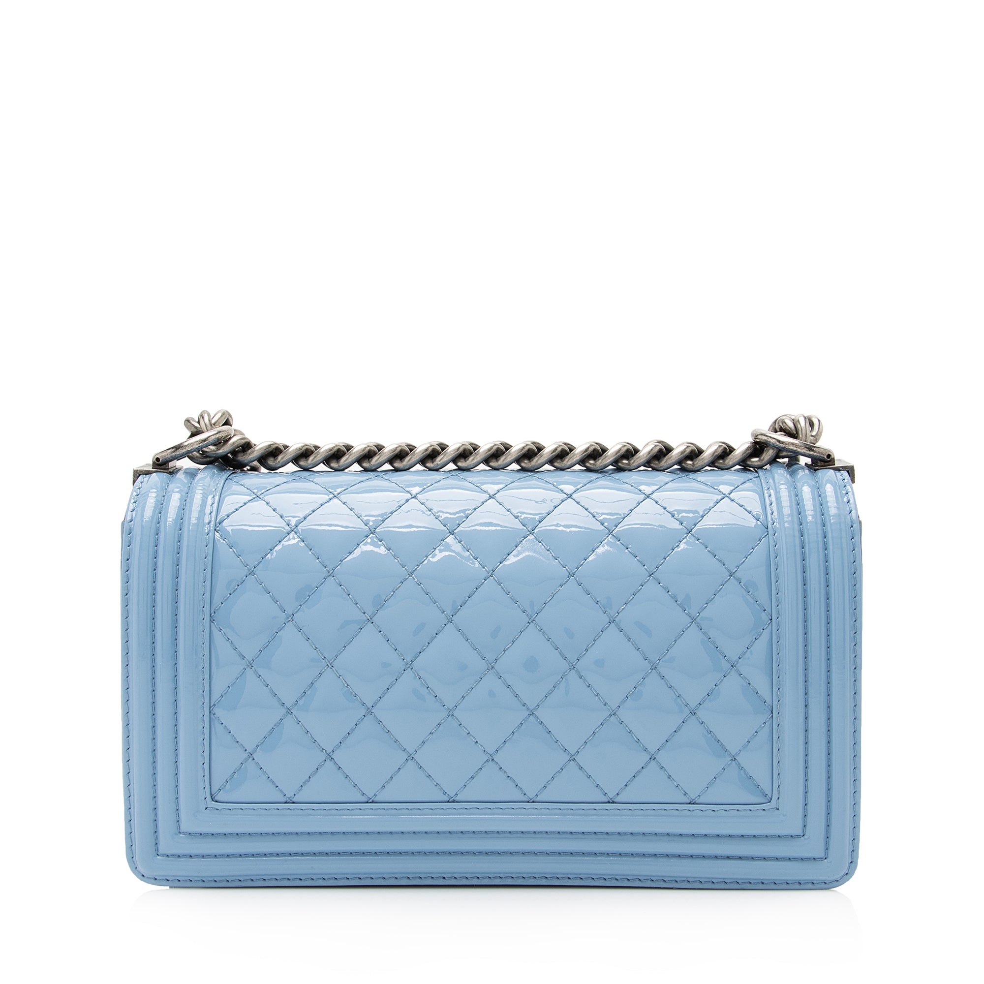 Chanel Patent Leather Old Medium Boy Bag (SHF-23614)