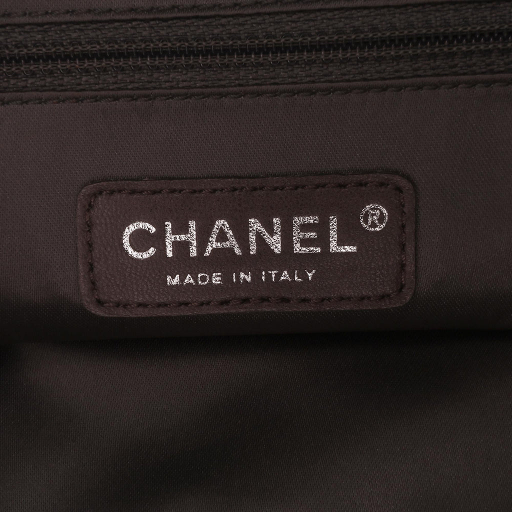 Chanel Perforated Crackled Metallic Calfskin Drill Tote