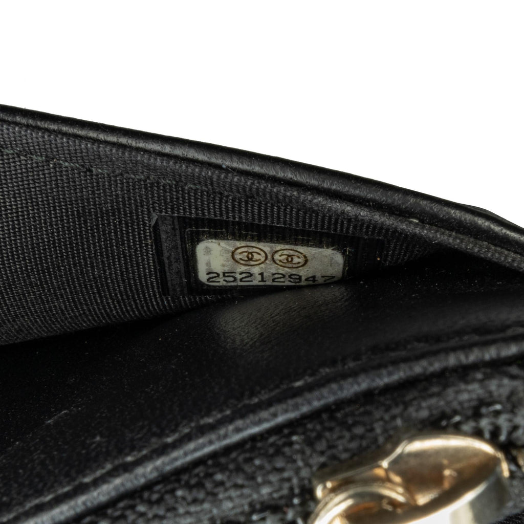 Chanel Pleated Crumpled Chevron Le Boy Wallet On Chain
