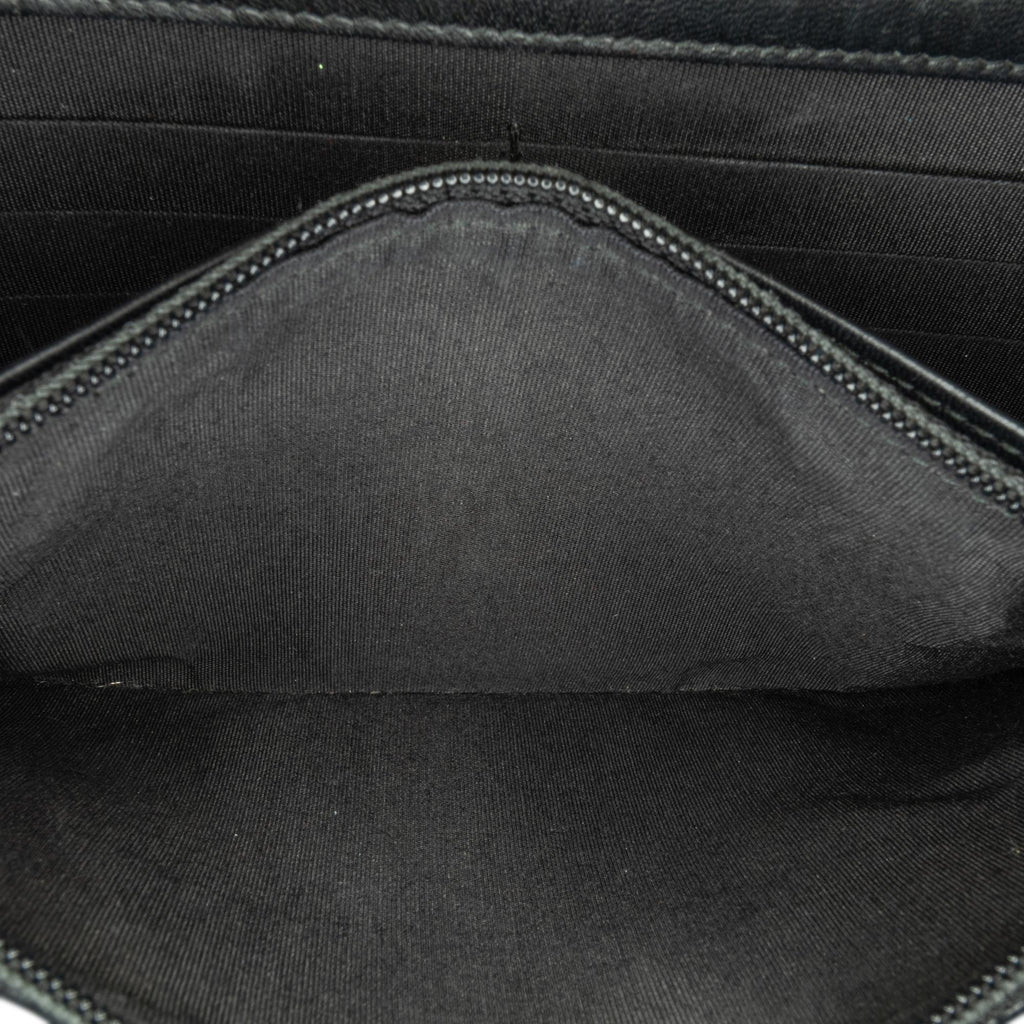 Chanel Pleated Crumpled Chevron Le Boy Wallet On Chain
