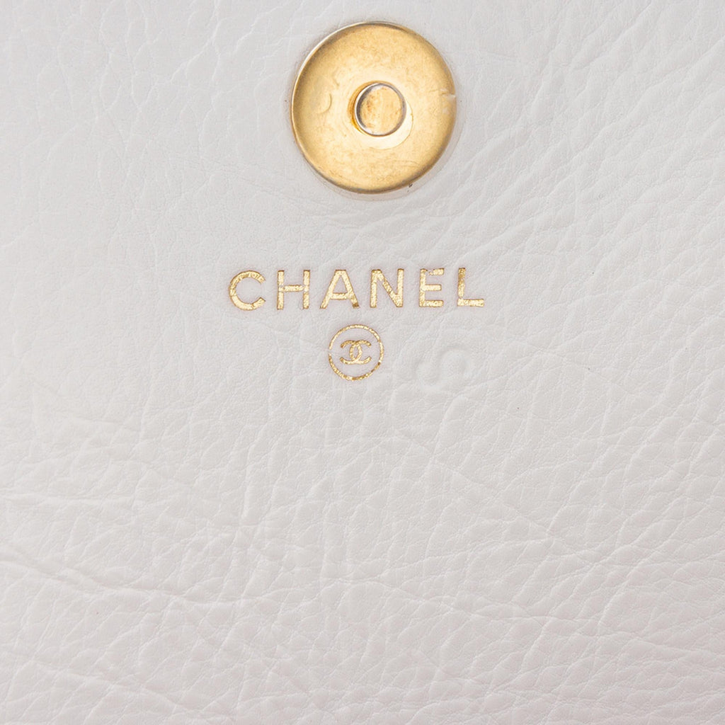 Chanel Quilted Calfskin Logo Enchained Clutch