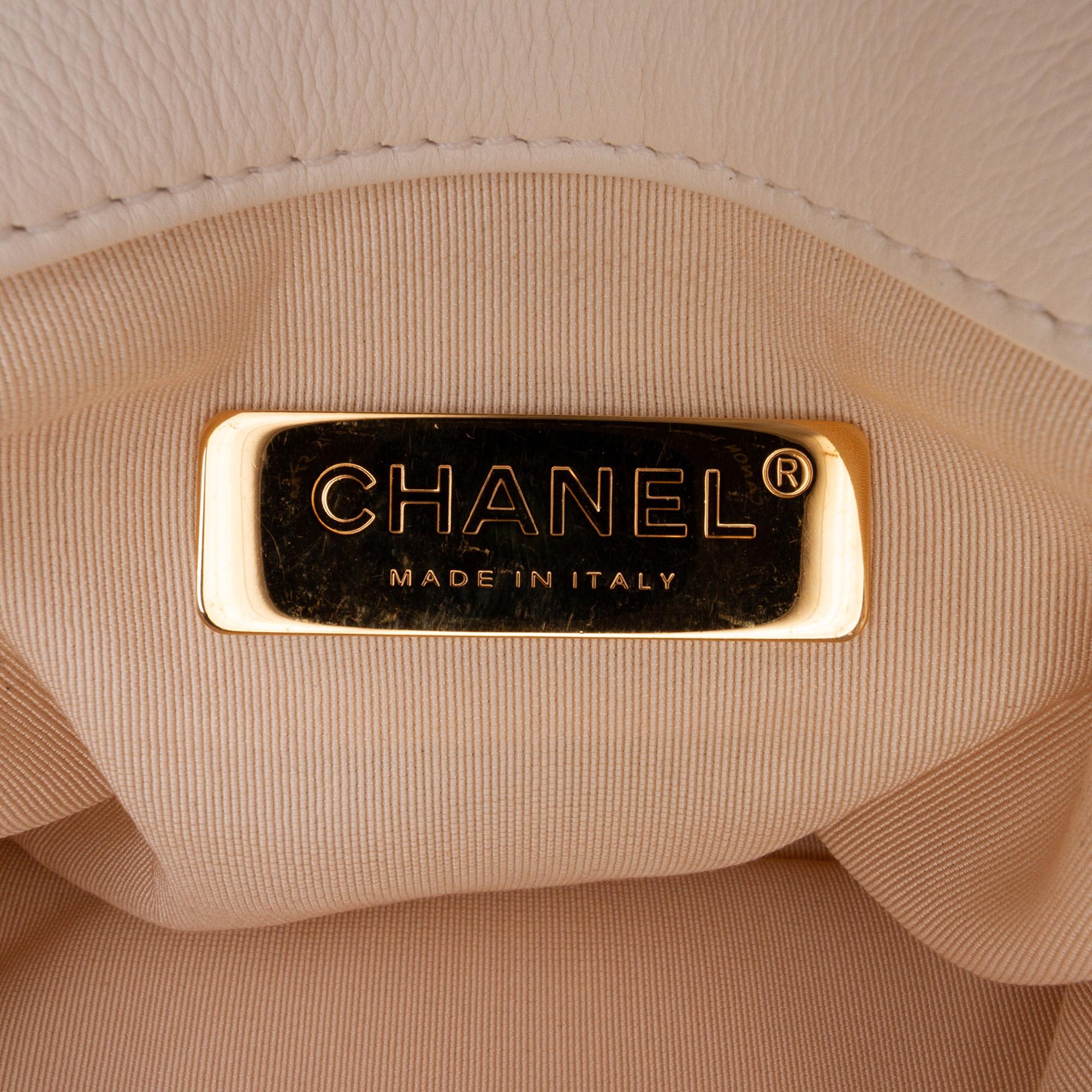 Chanel Quilted Calfskin Pearl CC Accordion Flap