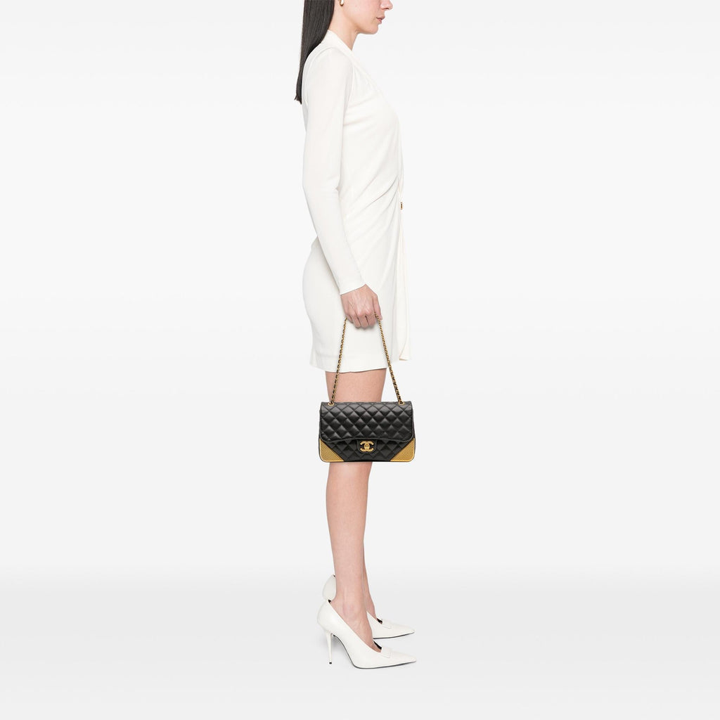 Chanel Quilted Calfskin Rock The Corner Flap
