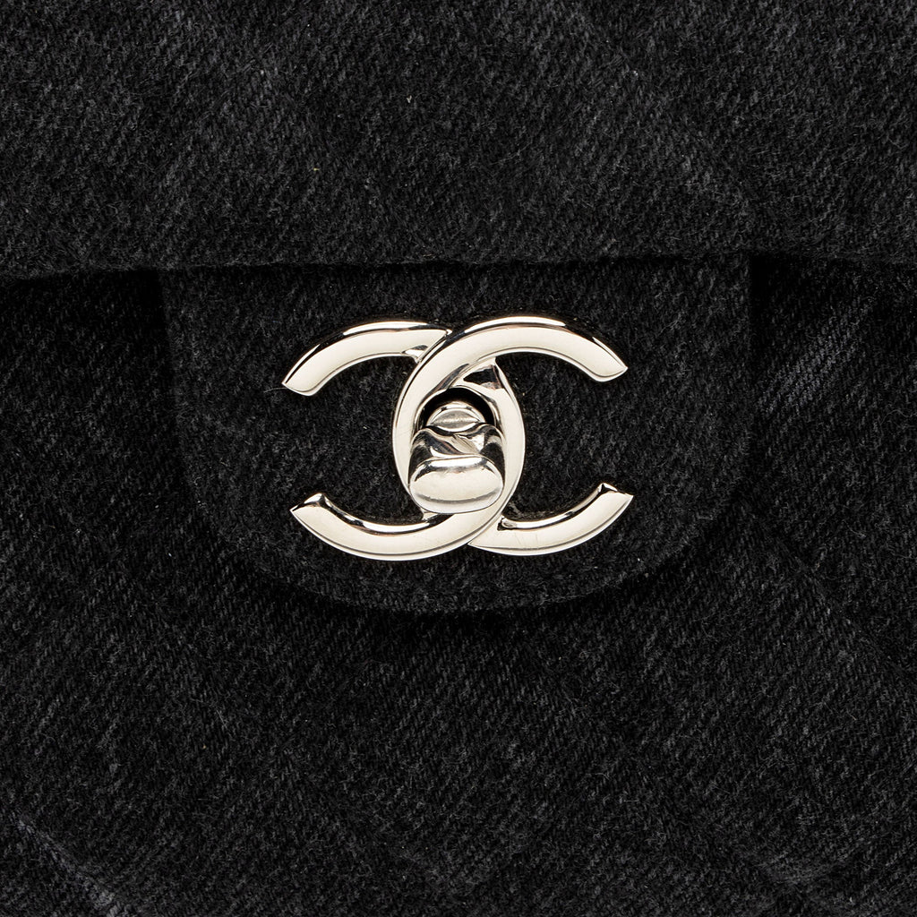 Chanel Quilted Denim CC Jumbo Single Flap Bag